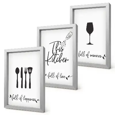 3-piece kitchen utensil wall art set with kitchen-themed inscriptions