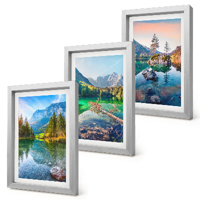 Photo frame wall Mountain lakes with water and surrounding natural landscapes