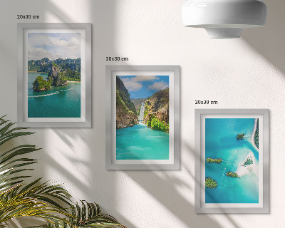3-piece wall art set Tropical landscapes with islands and turquoise water