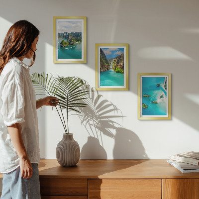 3-piece wall art set Tropical landscapes with islands and turquoise water