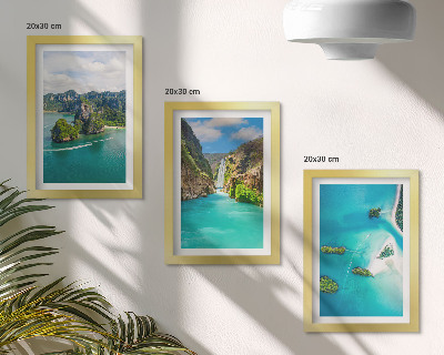 3-piece wall art set Tropical landscapes with islands and turquoise water