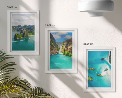 3-piece wall art set Tropical landscapes with islands and turquoise water