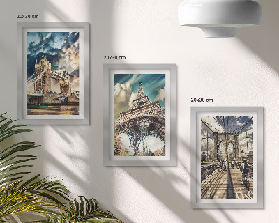 Framed triptych Bridges and towers in European cities