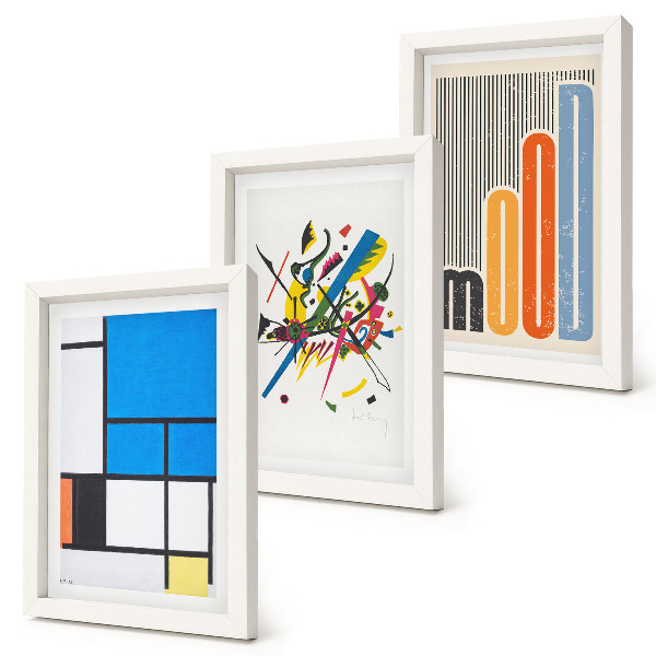 3-piece wall art set Abstract modern compositions with geometric shapes