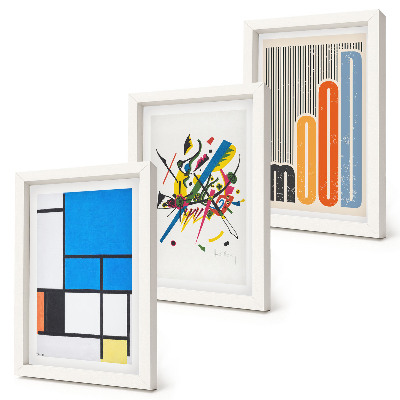 3-piece wall art set Abstract modern compositions with geometric shapes