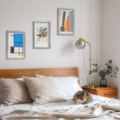 3-piece wall art set Abstract modern compositions with geometric shapes