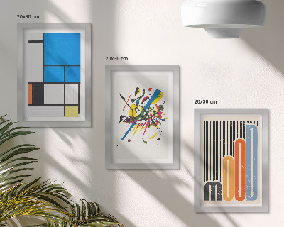3-piece wall art set Abstract modern compositions with geometric shapes