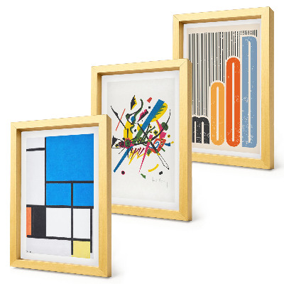 3-piece wall art set Abstract modern compositions with geometric shapes
