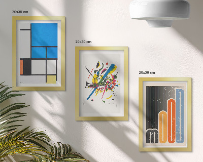 3-piece wall art set Abstract modern compositions with geometric shapes