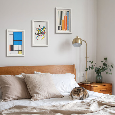 3-piece wall art set Abstract modern compositions with geometric shapes