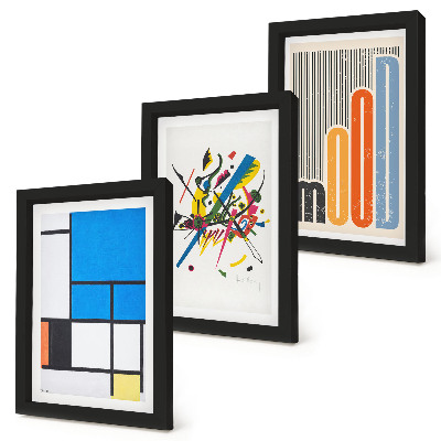 3-piece wall art set Abstract modern compositions with geometric shapes
