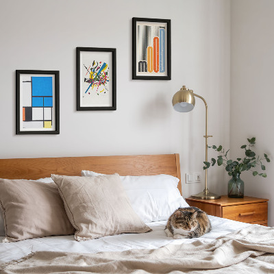 3-piece wall art set Abstract modern compositions with geometric shapes
