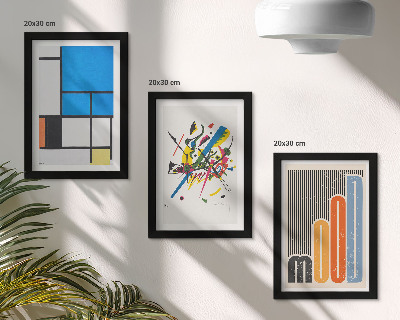 3-piece wall art set Abstract modern compositions with geometric shapes