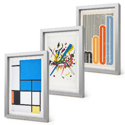 3-piece wall art set Abstract modern compositions with geometric shapes