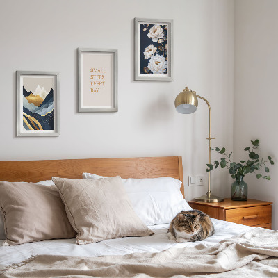 Photo frame wall Abstract mountains flowers and inspiring lettering