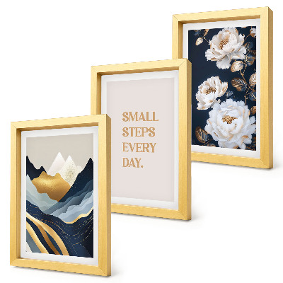 Photo frame wall Abstract mountains flowers and inspiring lettering