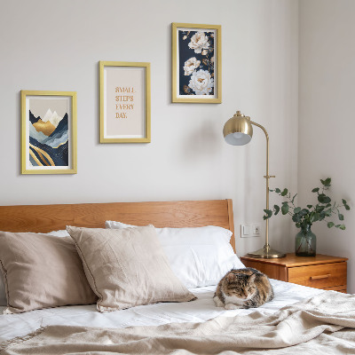 Photo frame wall Abstract mountains flowers and inspiring lettering