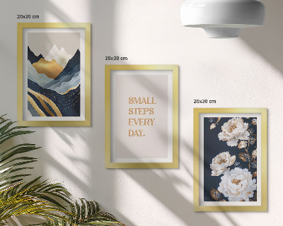 Photo frame wall Abstract mountains flowers and inspiring lettering