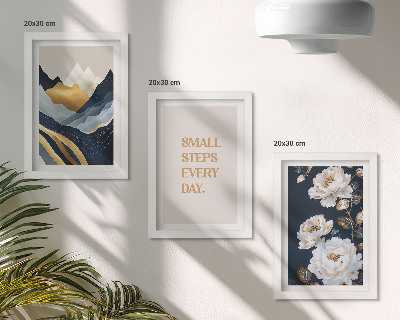 Photo frame wall Abstract mountains flowers and inspiring lettering