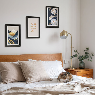 Photo frame wall Abstract mountains flowers and inspiring lettering