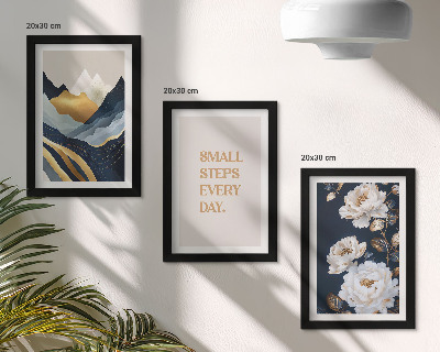 Photo frame wall Abstract mountains flowers and inspiring lettering