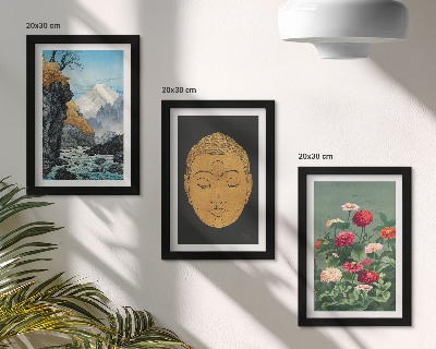 3-piece wall art set Japanese nature and culture japandi style