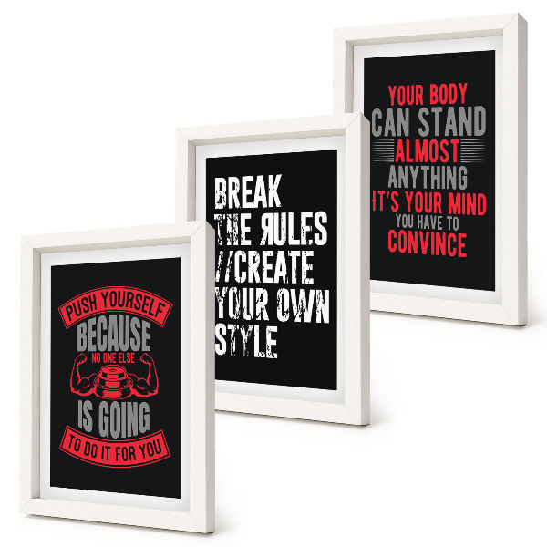 3-piece wall art set Motivation for training and self-development slogans