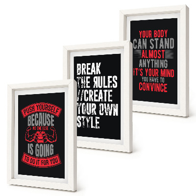 3-piece wall art set Motivation for training and self-development slogans