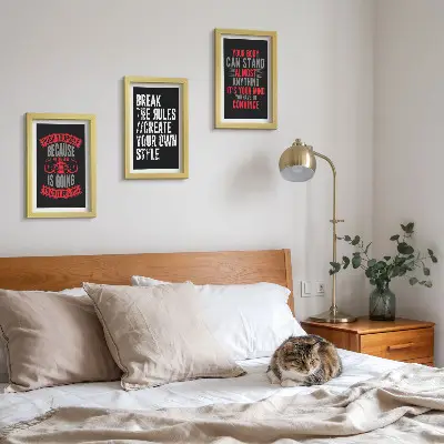 3-piece wall art set featuring workout and self-improvement motivational slogans