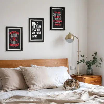 3-piece wall art set featuring workout and self-improvement motivational slogans