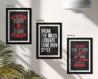 3-piece wall art set Motivation for training and self-development slogans
