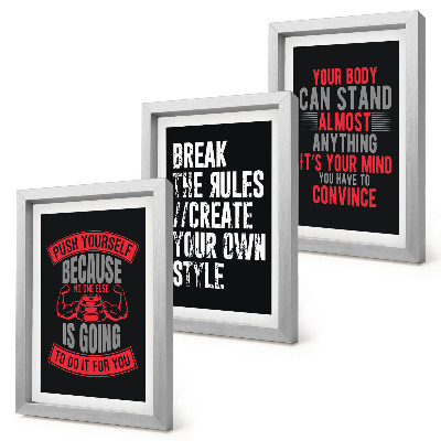 3-piece wall art set Motivation for training and self-development slogans