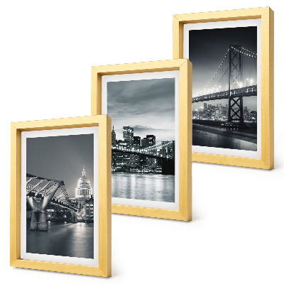 Photo frame wall Bridges and city architecture in shades of gray