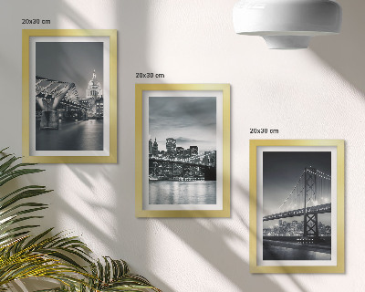 Photo frame wall Bridges and city architecture in shades of gray
