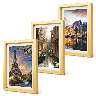 Photo frame wall The Eiffel Tower, the canals of Venice, and the streets of Amsterdam
