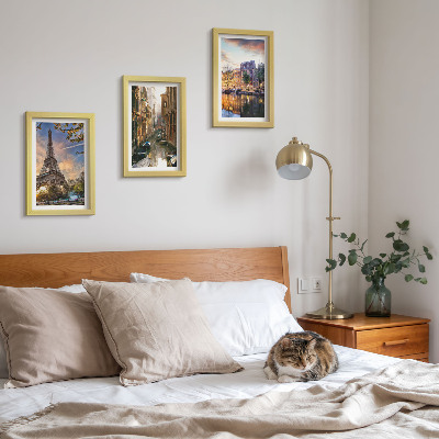 Photo frame wall The Eiffel Tower, the canals of Venice, and the streets of Amsterdam