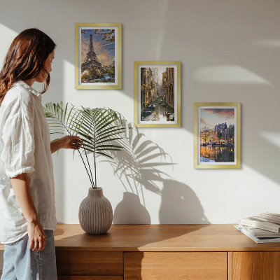 Photo frame wall The Eiffel Tower, the canals of Venice, and the streets of Amsterdam