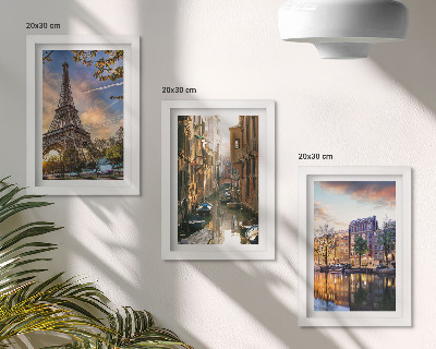 Photo frame wall The Eiffel Tower, the canals of Venice, and the streets of Amsterdam
