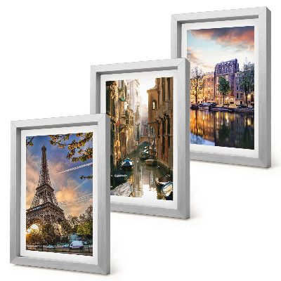 Photo frame wall The Eiffel Tower, the canals of Venice, and the streets of Amsterdam