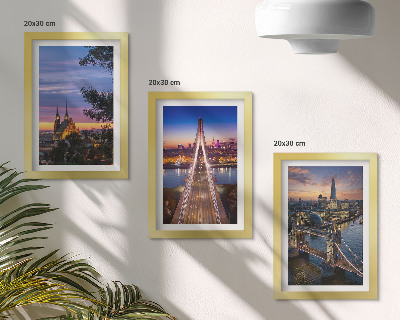 Photo frame wall City views with bridges and sunsets