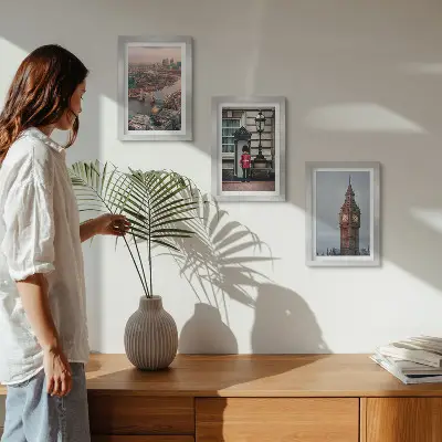 Photo frame wall featuring Views of London with the bridge and Big Ben