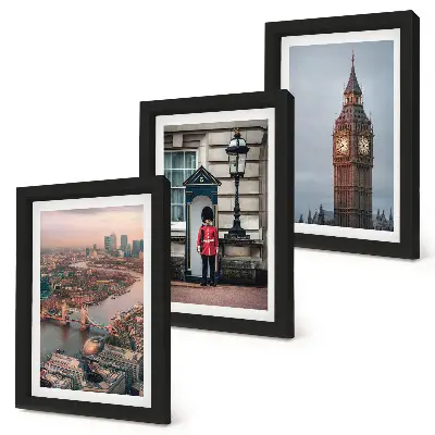 Photo frame wall featuring Views of London with the bridge and Big Ben