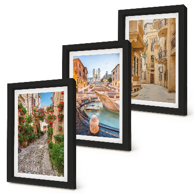 Photo frame wall Charming streets and fountains in picturesque architecture