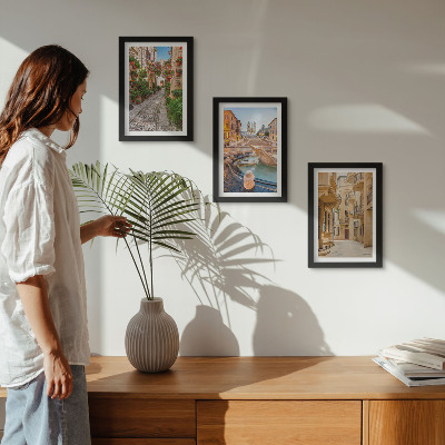 Photo frame wall Charming streets and fountains in picturesque architecture