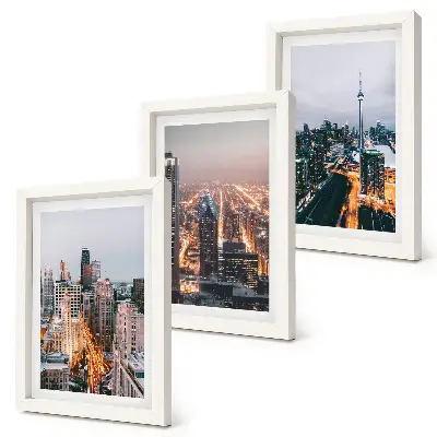 3-piece wall art set featuring night city views with skyscrapers and lights