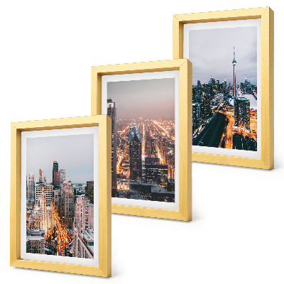3-piece wall art set Night city views with skyscrapers and lights