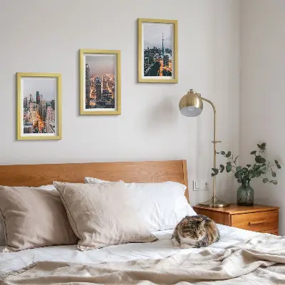 3-piece wall art set featuring night city views with skyscrapers and lights