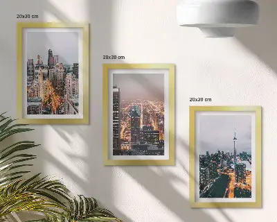 3-piece wall art set featuring night city views with skyscrapers and lights
