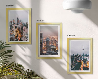 3-piece wall art set Night city views with skyscrapers and lights