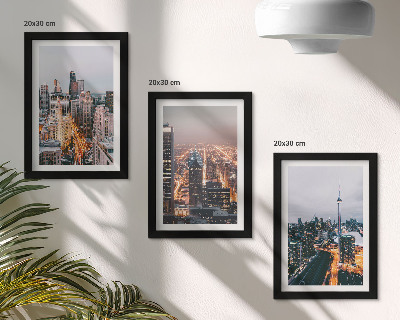 3-piece wall art set Night city views with skyscrapers and lights